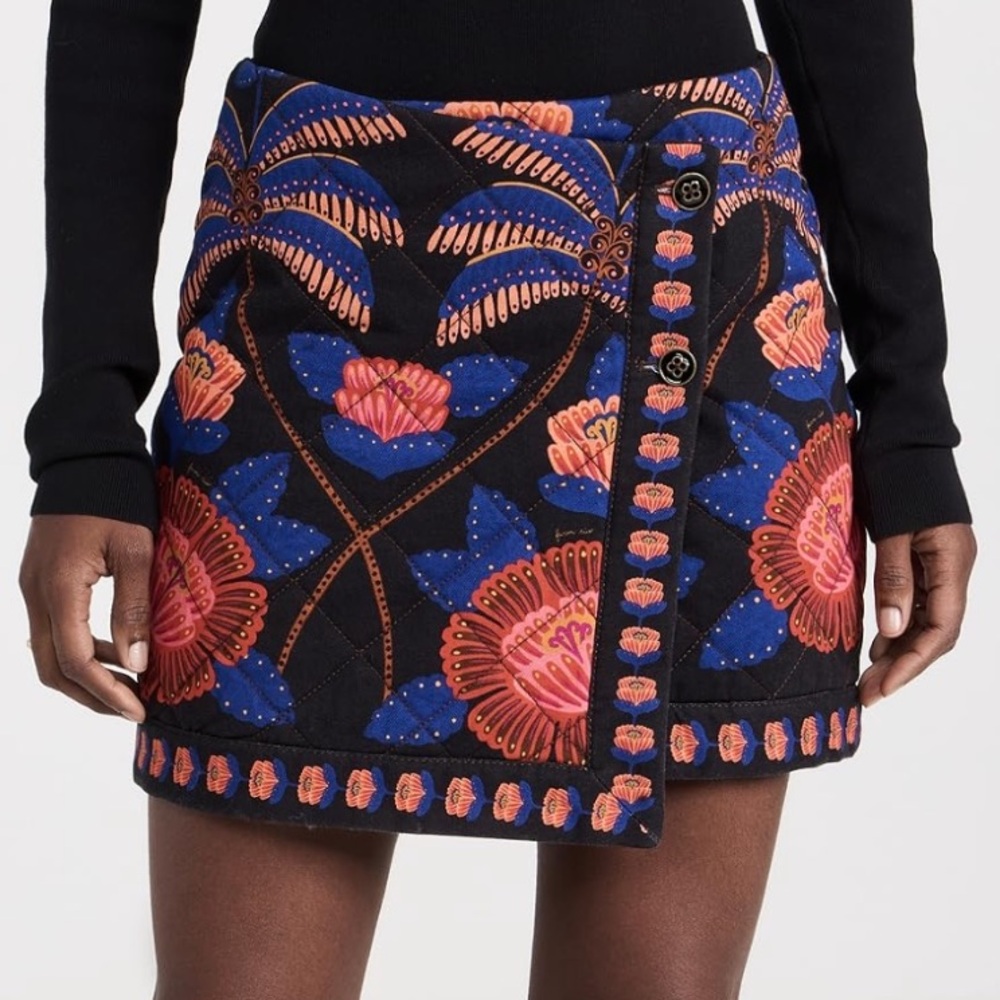 Floral Quilted Mini Skirt